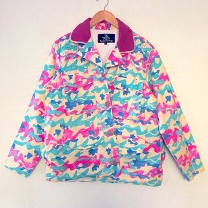 Rare PINK DOLPHIN Jacket Size M Western Camo Corduroy
